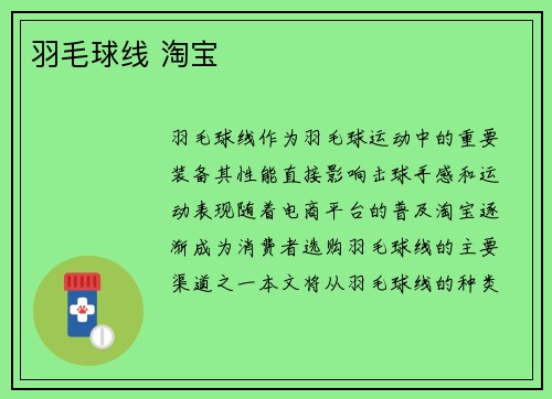 羽毛球线 淘宝